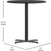 Flash Furniture 30” Round Black Laminate Table Top with 22” x 22” Bar Height Table Base(Black)