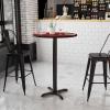 Flash Furniture 30” Round Black Laminate Table Top with 22” x 22” Bar Height Table Base(Mahogany)