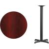 Flash Furniture 30” Round Black Laminate Table Top with 22” x 22” Bar Height Table Base(Mahogany)