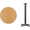 Flash Furniture 30” Round Black Laminate Table Top with 22” x 22” Bar Height Table Base(Natural)