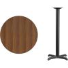 Flash Furniture 30” Round Black Laminate Table Top with 22” x 22” Bar Height Table Base(Walnut)
