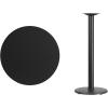 Flash Furniture 30” Round Walnut Laminate Table Top with 18” Round Bar Height Table Base(Black)