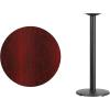 Flash Furniture 30” Round Walnut Laminate Table Top with 18” Round Bar Height Table Base(Mahogany)