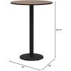 Flash Furniture 30” Round Walnut Laminate Table Top with 18” Round Bar Height Table Base(Natural)