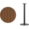 Flash Furniture 30” Round Walnut Laminate Table Top with 18” Round Bar Height Table Base(Walnut)