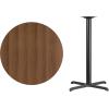 Flash Furniture 36” Round Walnut Laminate Table Top with 30” x 30” Bar Height Table Base
