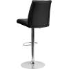 Flash Furniture Charles 2 Pk. Contemporary White Vinyl Adjustable Height Barstool with Vertical Stitch Panel Back and Chrome Base(Black)