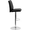 Flash Furniture Charles 2 Pk. Contemporary White Vinyl Adjustable Height Barstool with Vertical Stitch Panel Back and Chrome Base(Black)