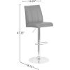 Flash Furniture Charles 2 Pk. Contemporary White Vinyl Adjustable Height Barstool with Vertical Stitch Panel Back and Chrome Base(Black)