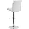 Flash Furniture Charles 2 Pk. Contemporary White Vinyl Adjustable Height Barstool with Vertical Stitch Panel Back and Chrome Base(White)