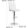 Flash Furniture Charles 2 Pk. Contemporary White Vinyl Adjustable Height Barstool with Vertical Stitch Panel Back and Chrome Base(White)