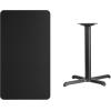 Flash Furniture Graniss 24” x 42” Rectangular Walnut Laminate Table Top with 23.5” x 29.5” Table Height Base(Black)