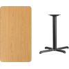Flash Furniture Graniss 24” x 42” Rectangular Walnut Laminate Table Top with 23.5” x 29.5” Table Height Base(Natural)