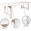 Flash Furniture Hercules Commercial Grade Farmhouse Dining Table | Solid Pine Foldable Table for 10 in Antique Rustic White | Rustic Charm for Home and Events