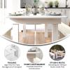 Flash Furniture Hercules Commercial Grade Farmhouse Dining Table | Solid Pine Foldable Table for 10 in Antique Rustic White | Rustic Charm for Home and Events