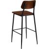 Flash Furniture Lincoln Industrial Barstool with Gunmetal Steel Frame and Rustic Wood Seat
