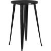Flash Furniture Nichols Commercial Grade 24″ Round Black Metal Indoor-Outdoor Bar Table Set with 2 Cafe Stools(Black)