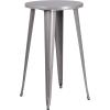Flash Furniture Nichols Commercial Grade 24″ Round Black Metal Indoor-Outdoor Bar Table Set with 2 Cafe Stools(Silver)