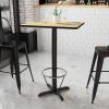 Flash Furniture Stiles 24” x 30” Rectangular Black Laminate Table Top with 22” x 22” Bar Height Table Base and Foot Ring(Natural)