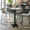 Flash Furniture Stiles 24” x 30” Rectangular Black Laminate Table Top with 22” x 22” Bar Height Table Base and Foot Ring(White)