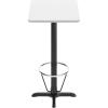 Flash Furniture Stiles 24” x 30” Rectangular Black Laminate Table Top with 22” x 22” Bar Height Table Base and Foot Ring(White)