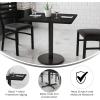 Flash Furniture Stiles 30” Square Black Laminate Table Top with 18” Round Table Height Base(Black)