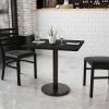 Flash Furniture Stiles 30” Square Black Laminate Table Top with 18” Round Table Height Base(Black)