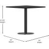Flash Furniture Stiles 30” Square Black Laminate Table Top with 18” Round Table Height Base(Black)