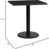 Flash Furniture Stiles 30” Square Black Laminate Table Top with 18” Round Table Height Base(Natural)