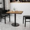 Flash Furniture Stiles 30” Square Black Laminate Table Top with 18” Round Table Height Base(Walnut)