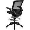 Flash Furniture Waylon Mid-Back Swivel Office Chair with Adjustable Foot Ring and Seat Height, Ergonomic Executive Chair with Armrests, Black(Black)