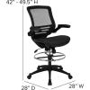 Flash Furniture Waylon Mid-Back Swivel Office Chair with Adjustable Foot Ring and Seat Height, Ergonomic Executive Chair with Armrests, Black(Black)
