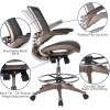 Flash Furniture Waylon Mid-Back Swivel Office Chair with Adjustable Foot Ring and Seat Height, Ergonomic Executive Chair with Armrests, Black(Gold)