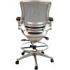 Flash Furniture Waylon Mid-Back Swivel Office Chair with Adjustable Foot Ring and Seat Height, Ergonomic Executive Chair with Armrests, Black(Silver)
