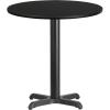 Flash Furniture 24” Round Black Laminate Table Top with 22” x 22” Table Height Base(Black)