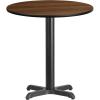 Flash Furniture 24” Round Black Laminate Table Top with 22” x 22” Table Height Base(Walnut)