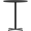 Flash Furniture 30” Round Black Laminate Table Top with 22” x 22” Bar Height Table Base(Black)