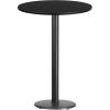 Flash Furniture 30” Round Walnut Laminate Table Top with 18” Round Bar Height Table Base(Black)