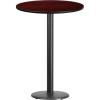 Flash Furniture 30” Round Walnut Laminate Table Top with 18” Round Bar Height Table Base(Mahogany)