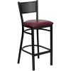Burgundy Vinyl Seat/Black Metal Frame