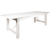 Flash Furniture Hercules Commercial Grade Farmhouse Dining Table | Solid Pine Foldable Table for 10 in Antique Rustic White | Rustic Charm for Home and Events