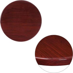 Flash Furniture Glenbrook 30″ x 48″ Rectangular High-Gloss Mahogany Resin Table Top with 2″ Thick Edge(Mahogany)