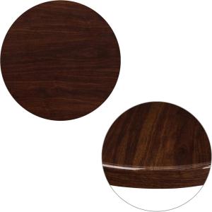 Flash Furniture Glenbrook 30″ x 48″ Rectangular High-Gloss Mahogany Resin Table Top with 2″ Thick Edge(Walnut)
