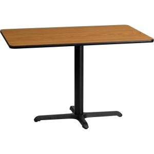 Flash Furniture Graniss 24” x 42” Rectangular Walnut Laminate Table Top with 23.5” x 29.5” Table Height Base(Natural)