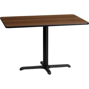 Flash Furniture Graniss 24” x 42” Rectangular Walnut Laminate Table Top with 23.5” x 29.5” Table Height Base(Walnut)
