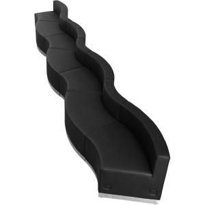 Flash Furniture HERCULES Alon Series Black LeatherSoft Reception Configuration, 7 Pieces(Black)