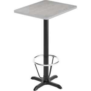 Flash Furniture Stiles 24” x 30” Rectangular Black Laminate Table Top with 22” x 22” Bar Height Table Base and Foot Ring(Grey)