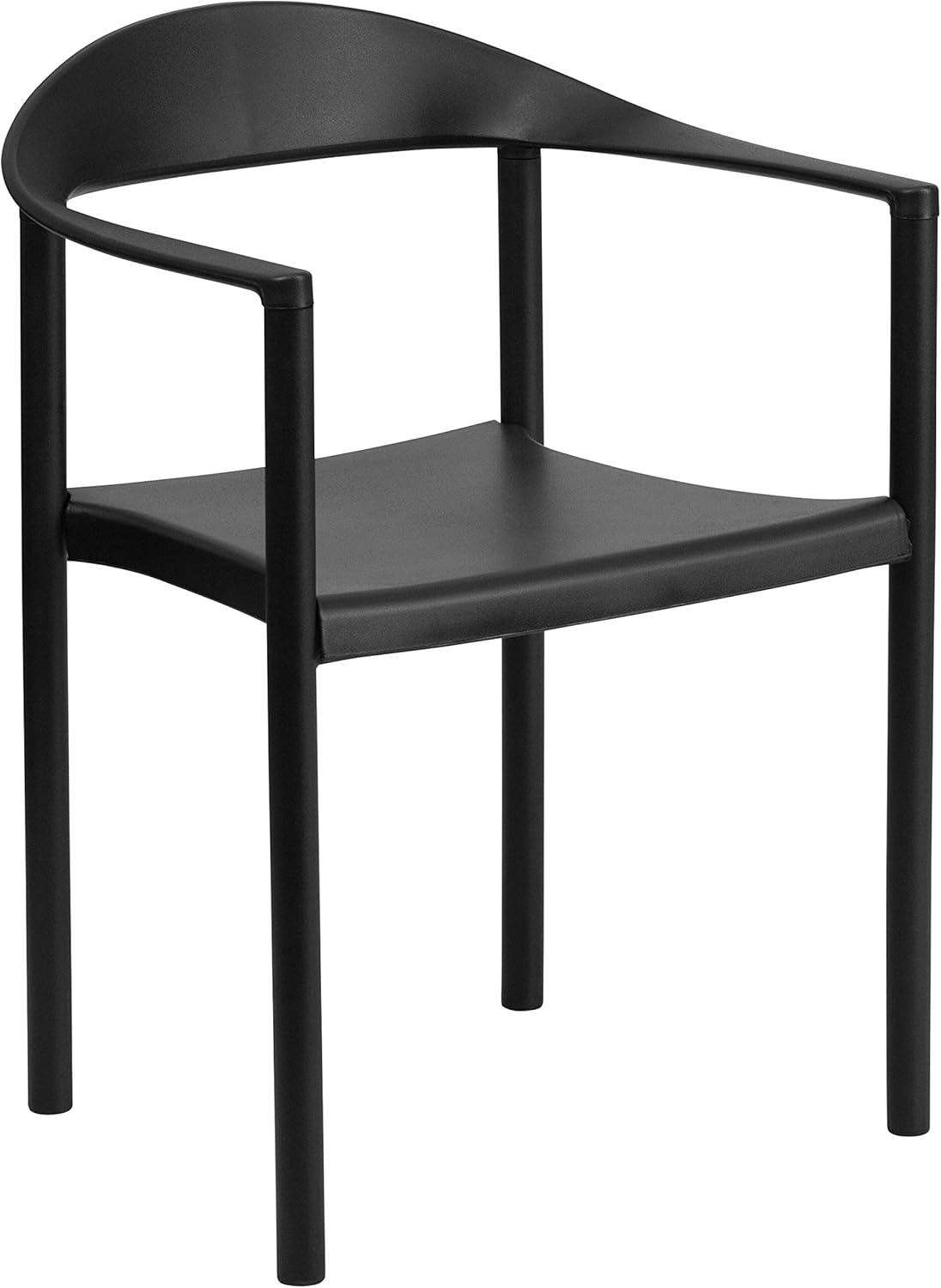 image:imageFlash Furniture 5 Pack HERCULES Series 1000 lb Capacity Black Plastic Cafe Stack ChairBlack