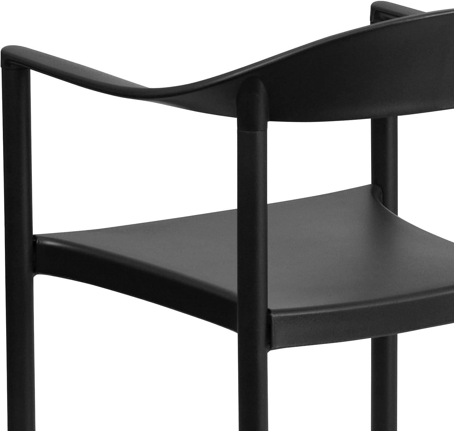 image:imageFlash Furniture 5 Pack HERCULES Series 1000 lb Capacity Black Plastic Cafe Stack ChairBlack