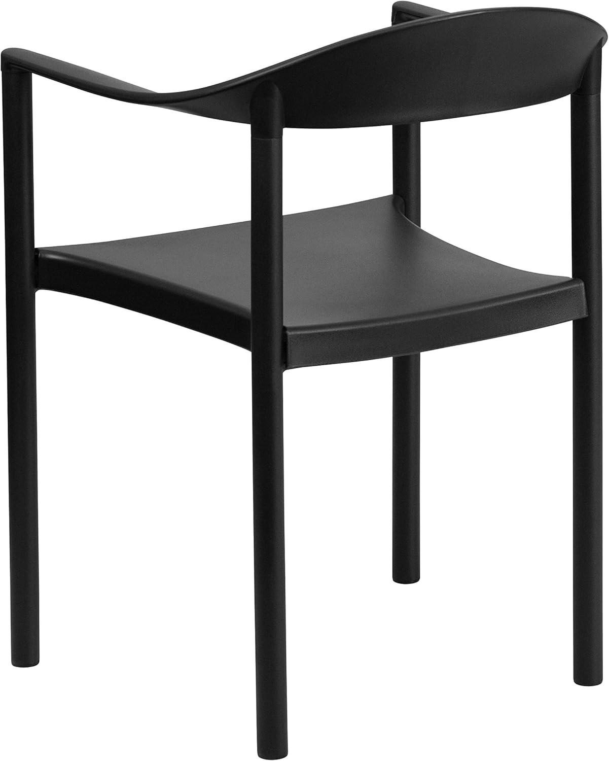 image:imageFlash Furniture 5 Pack HERCULES Series 1000 lb Capacity Black Plastic Cafe Stack ChairBlack